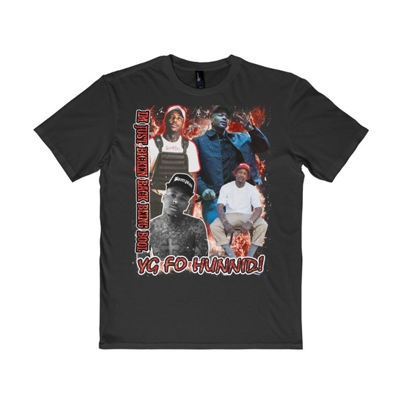 Gildan Other - Vintage Style Black YG 90s Rap Tee